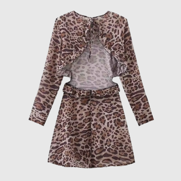 Vestido de Leopardo Espalda Descubierta - Imagen 2